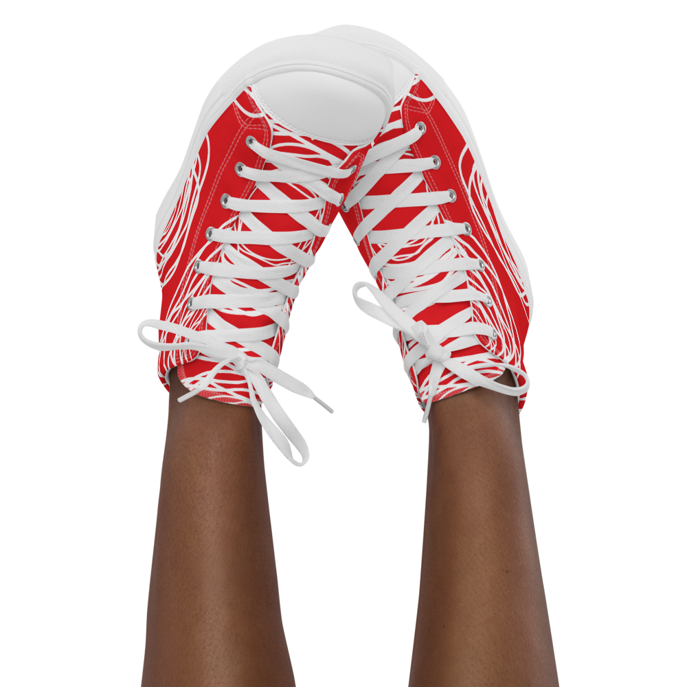Red Flowers | Women's High Top Canvas Shoes