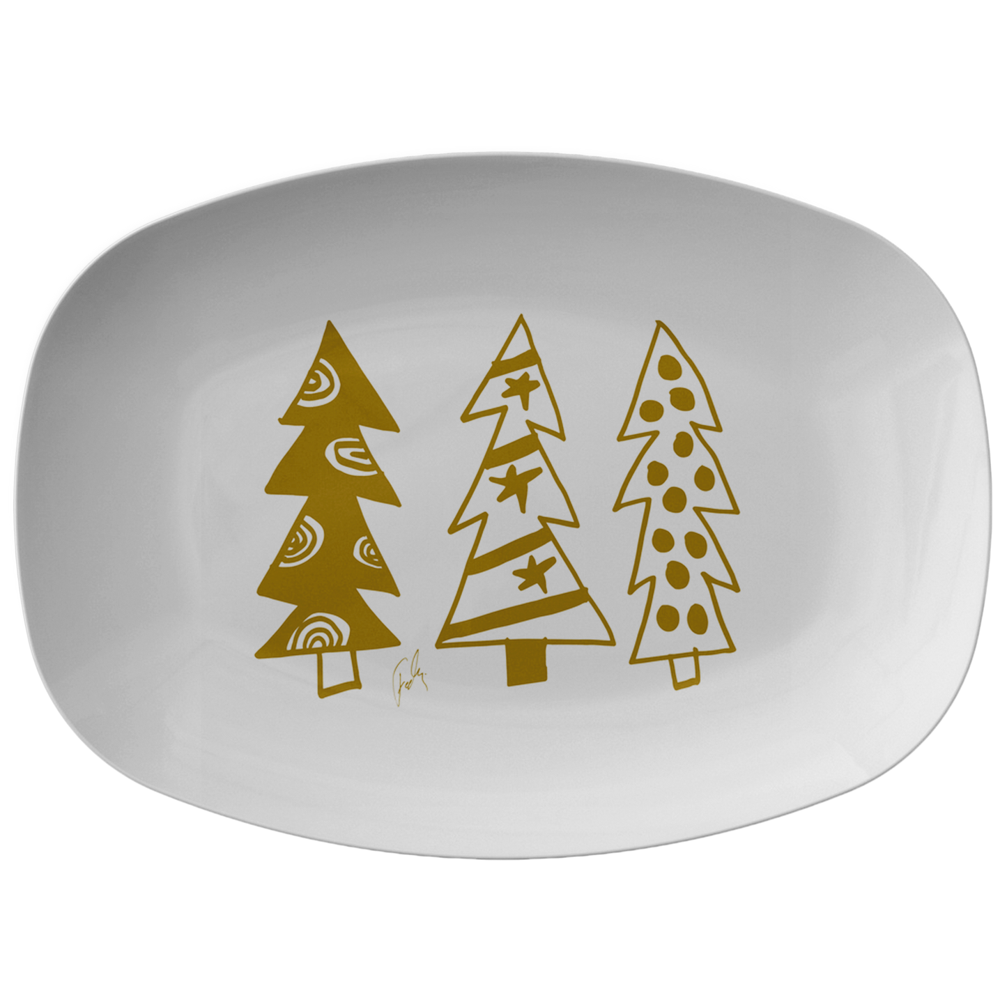 Golden Christmas Trees | Platter