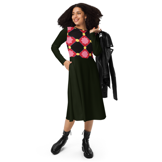 Arabesque | long sleeve midi dress