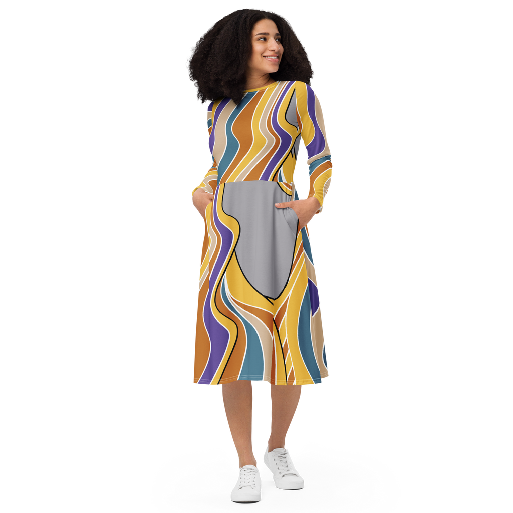 Ilmatar from Kalevala | long sleeve midi dress