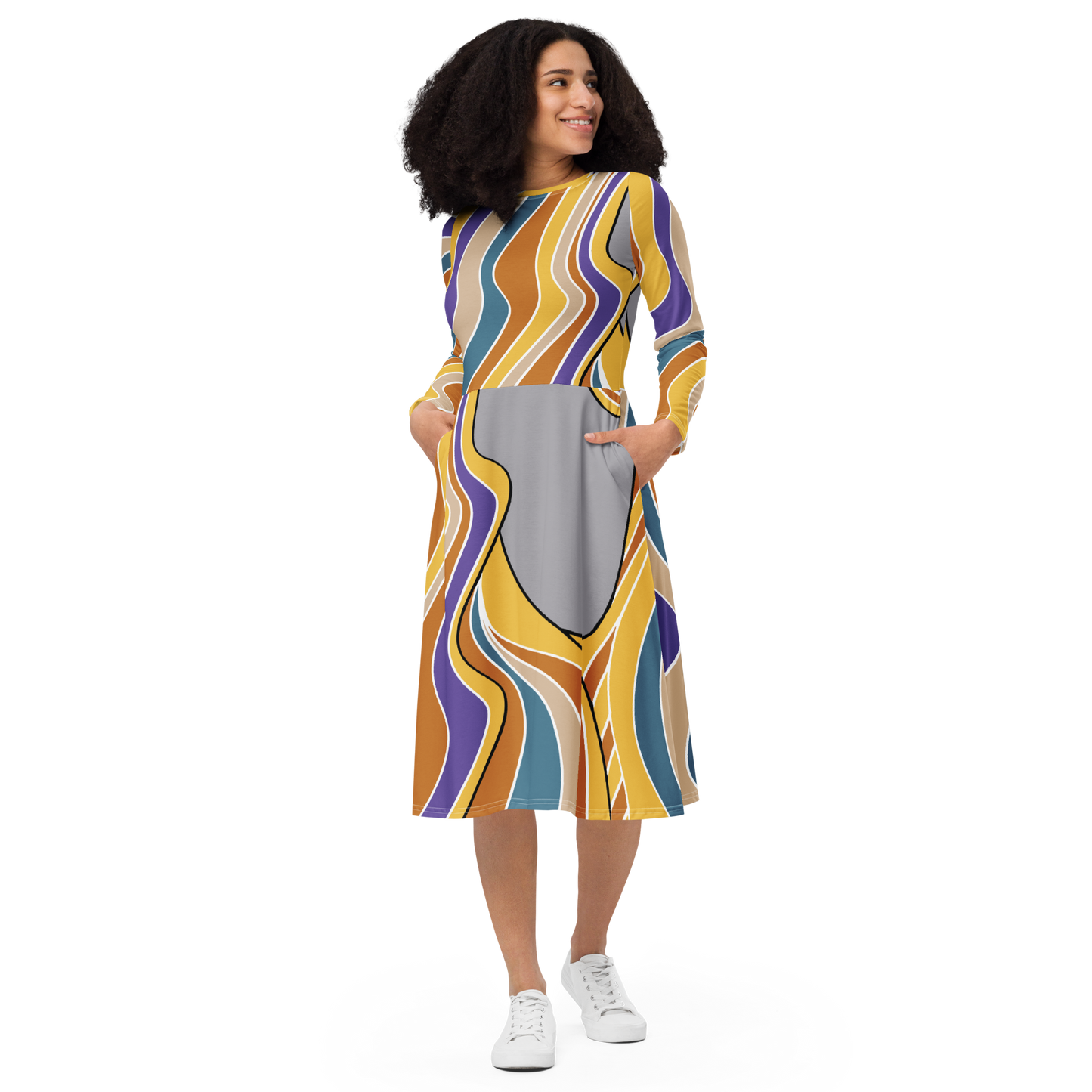 Ilmatar from Kalevala | long sleeve midi dress