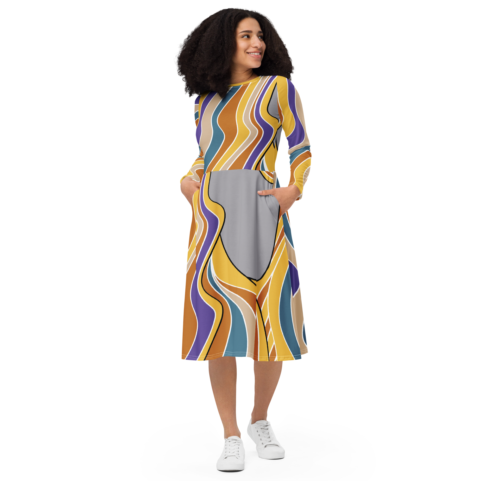 Ilmatar from Kalevala | long sleeve midi dress