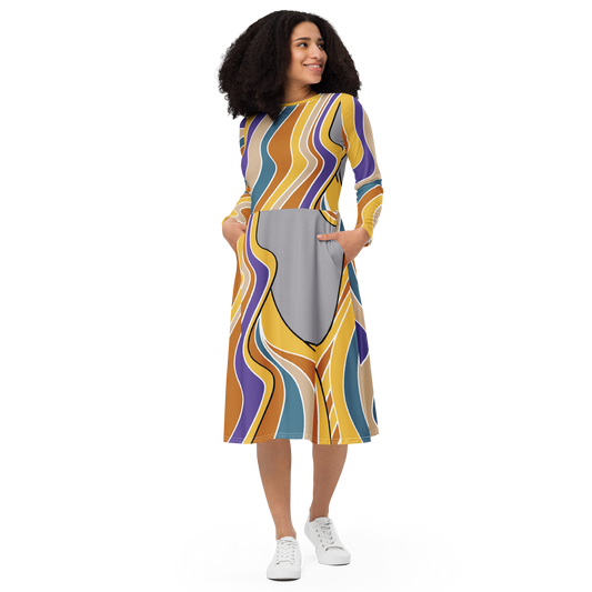 Ilmatar from Kalevala | long sleeve midi dress