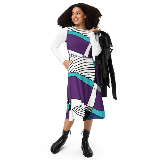 Fish from Kalevala | long sleeve midi dress