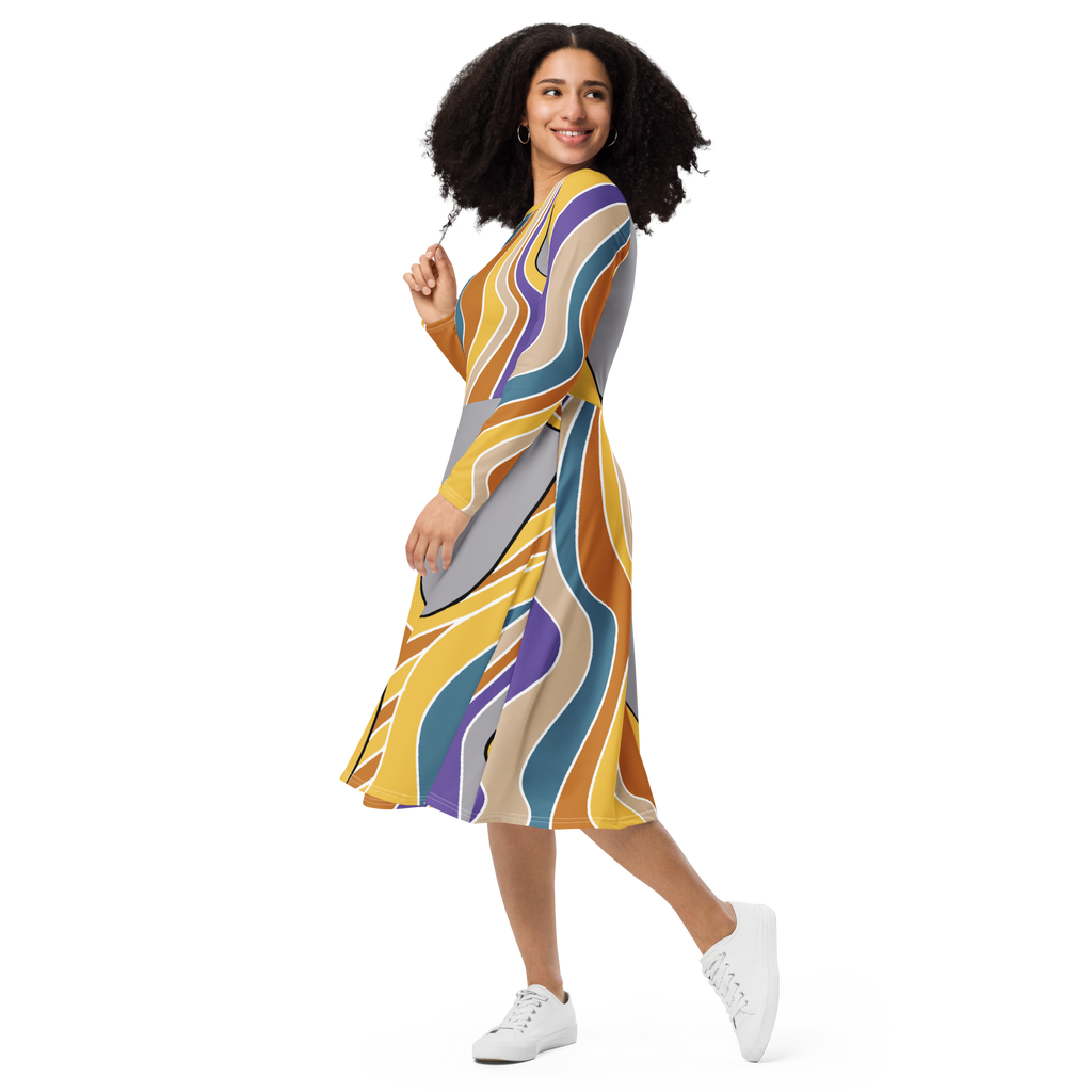 Ilmatar from Kalevala | long sleeve midi dress