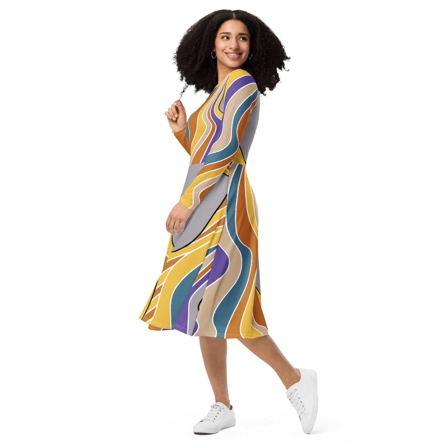 Ilmatar from Kalevala | long sleeve midi dress