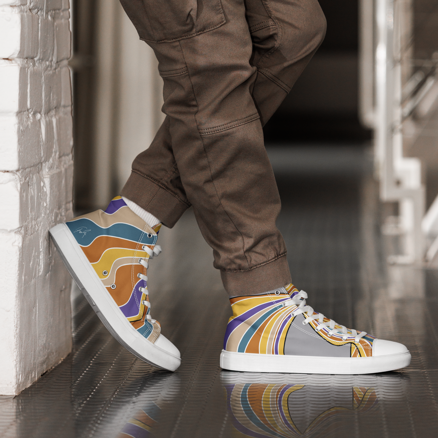 Ilmatar from Kalevala | Men’s high top canvas shoes