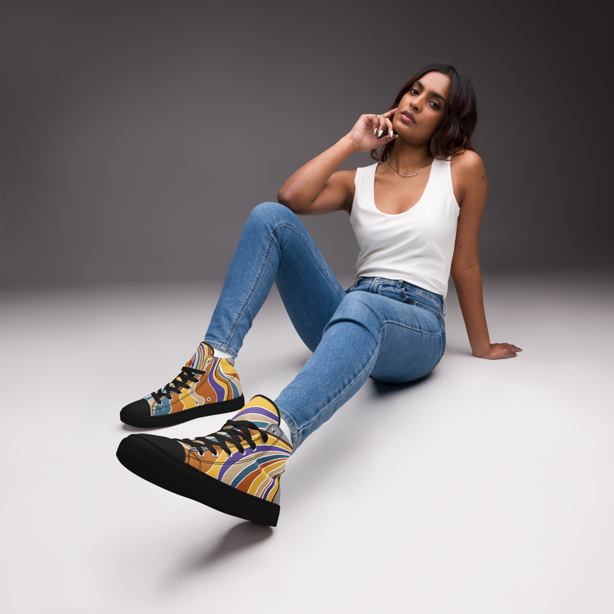 Ilmatar from Kalevala | Women’s high top canvas shoes