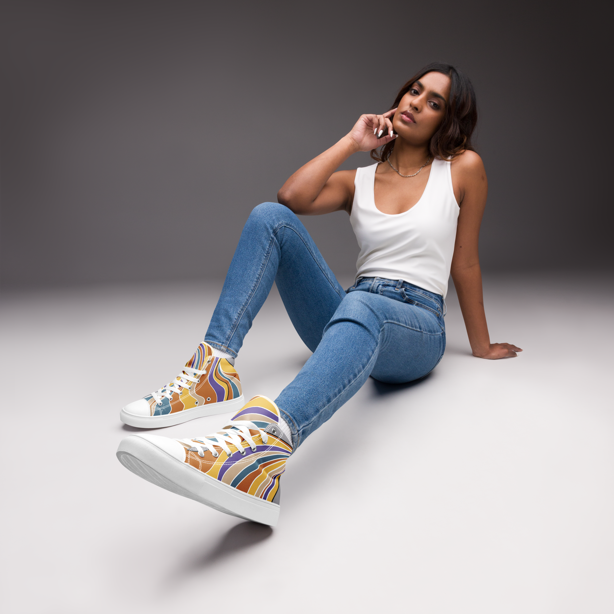 Ilmatar from Kalevala | Women’s high top canvas shoes