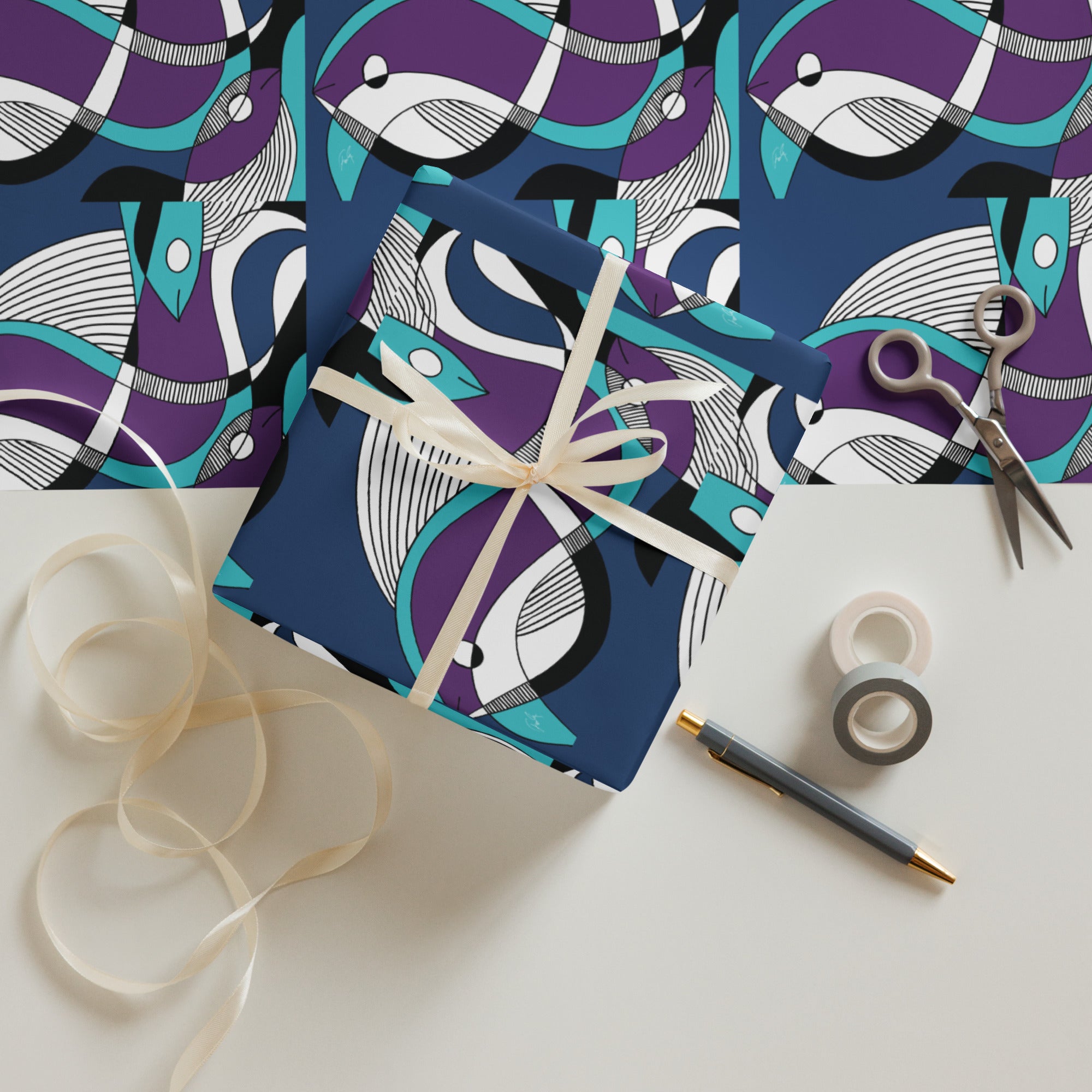 Fish from Kalevala | Wrapping paper sheets