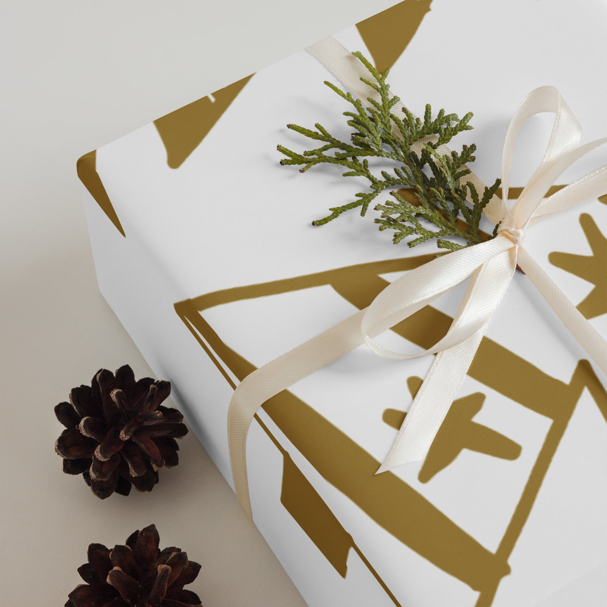 Golden Christmas Trees | Wrapping paper sheets