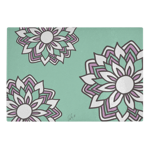 Smiling Flowers | Glass Cutting Board