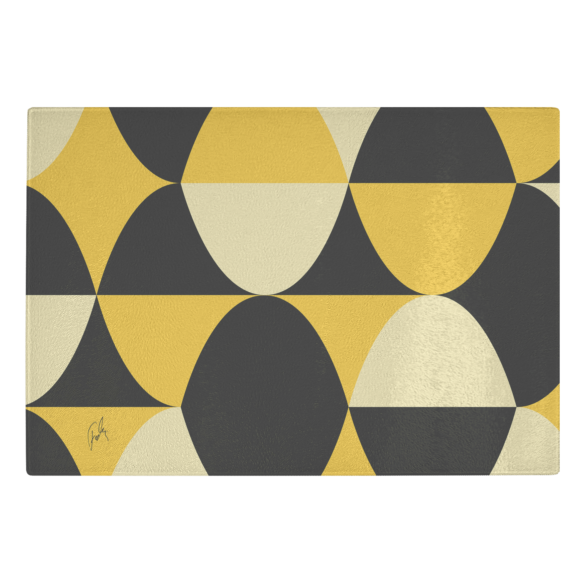 Yellow and Black Eggs | Glass Cutting Board