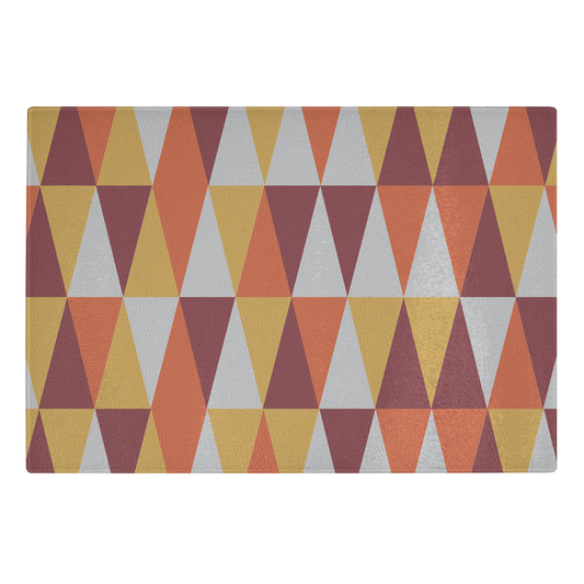 Autumn Triangles | Glass Cutting Board