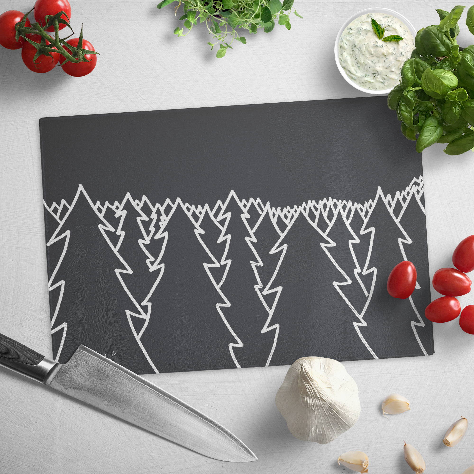 Dark Night | Glass Cutting Board
