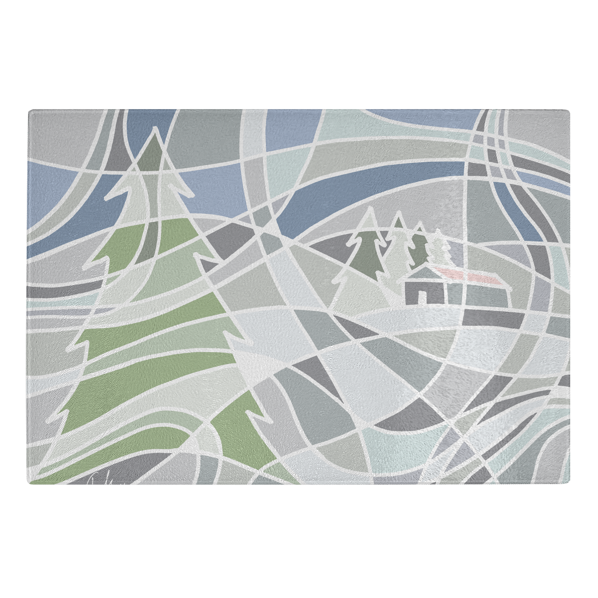 Snowy Day | Glass Cutting Board