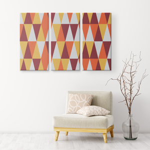 Autumn Triangles | 3 Piece Canvas