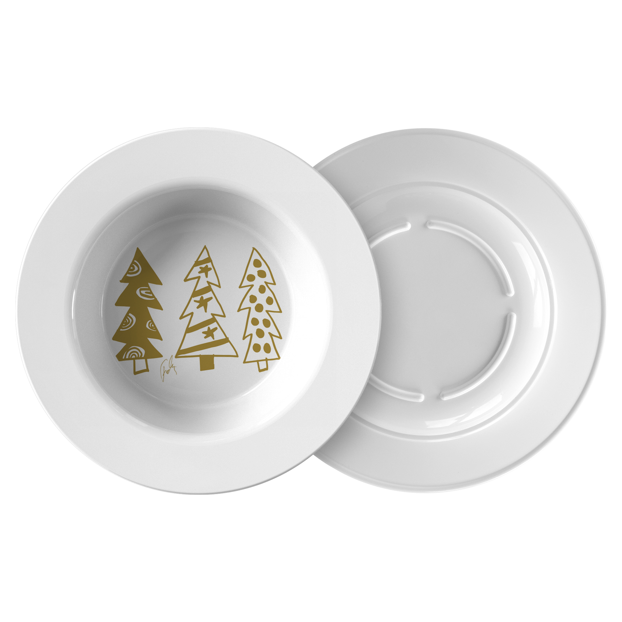 Golden Christmas Trees | Bowl