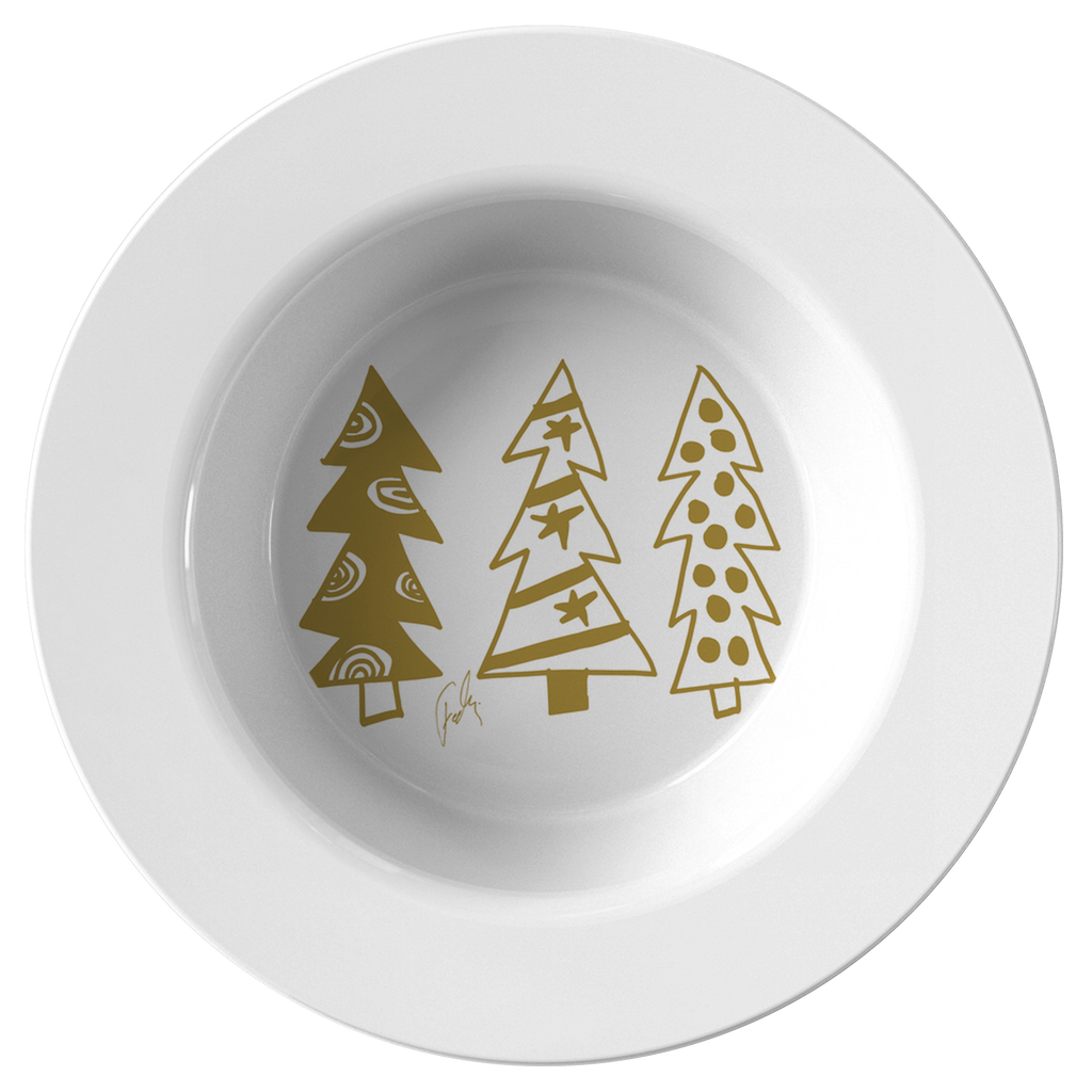 Golden Christmas Trees | Bowl