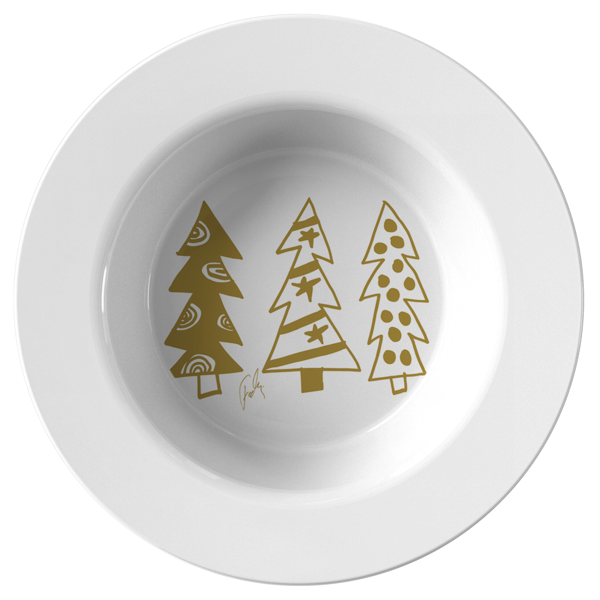 Golden Christmas Trees | Bowl