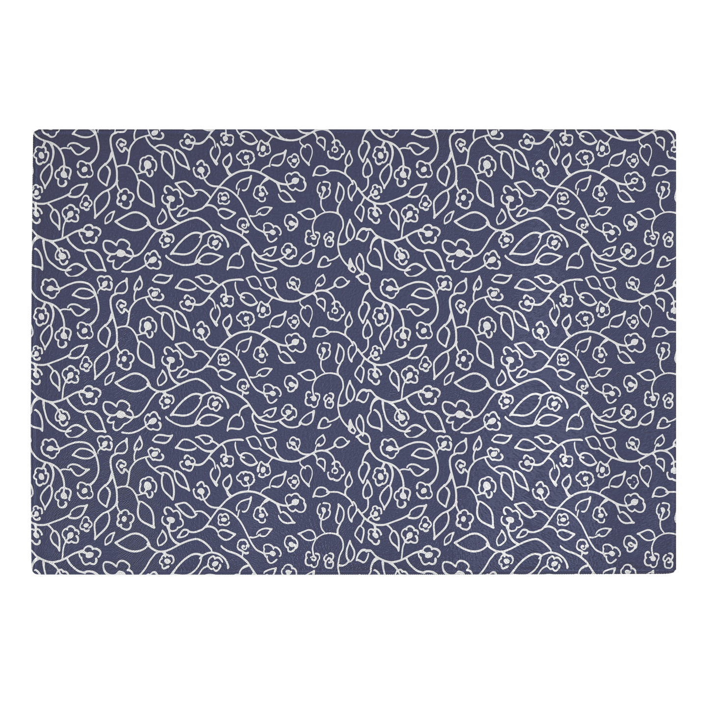 White Small Flowers | Glass Cutting Board