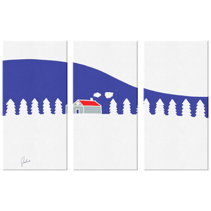 Home In White Forest | 3 Piece Canvas