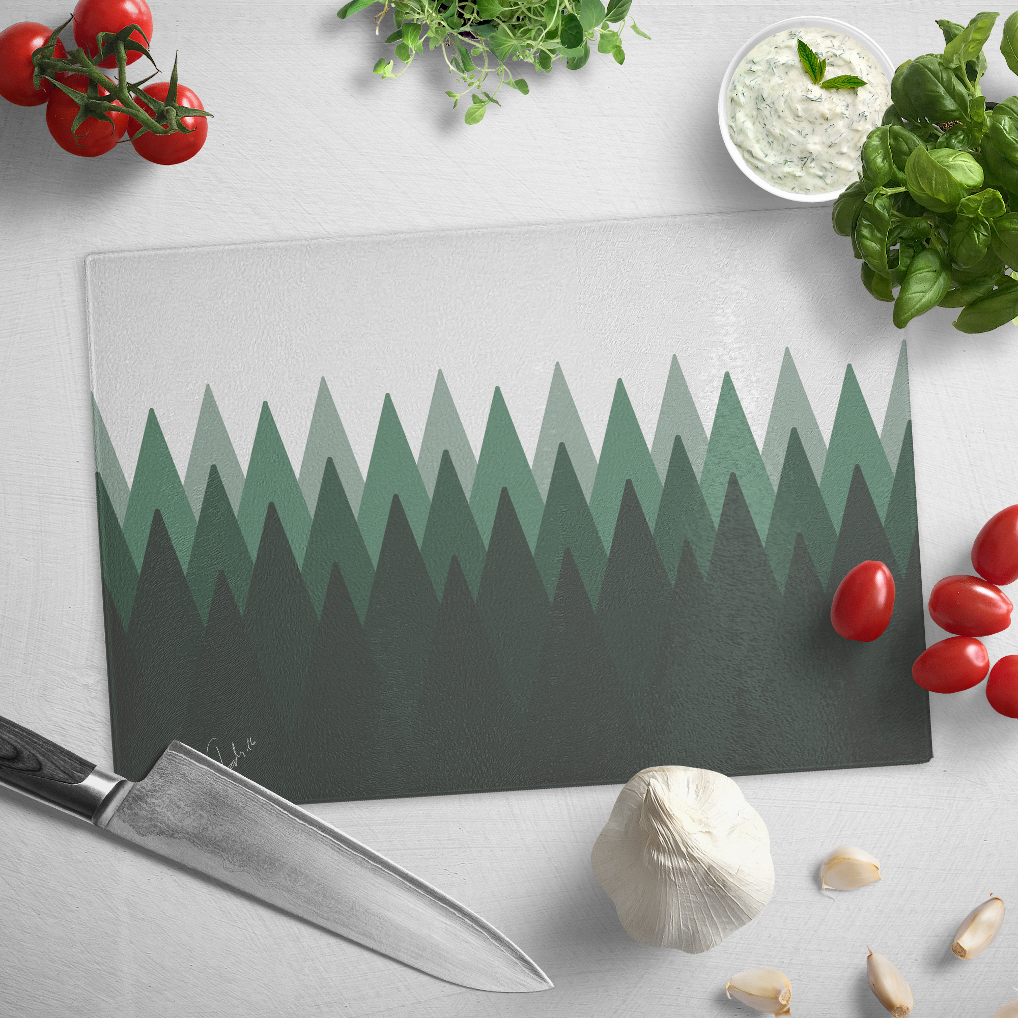 Finnish Forest | Glass Cutting Board