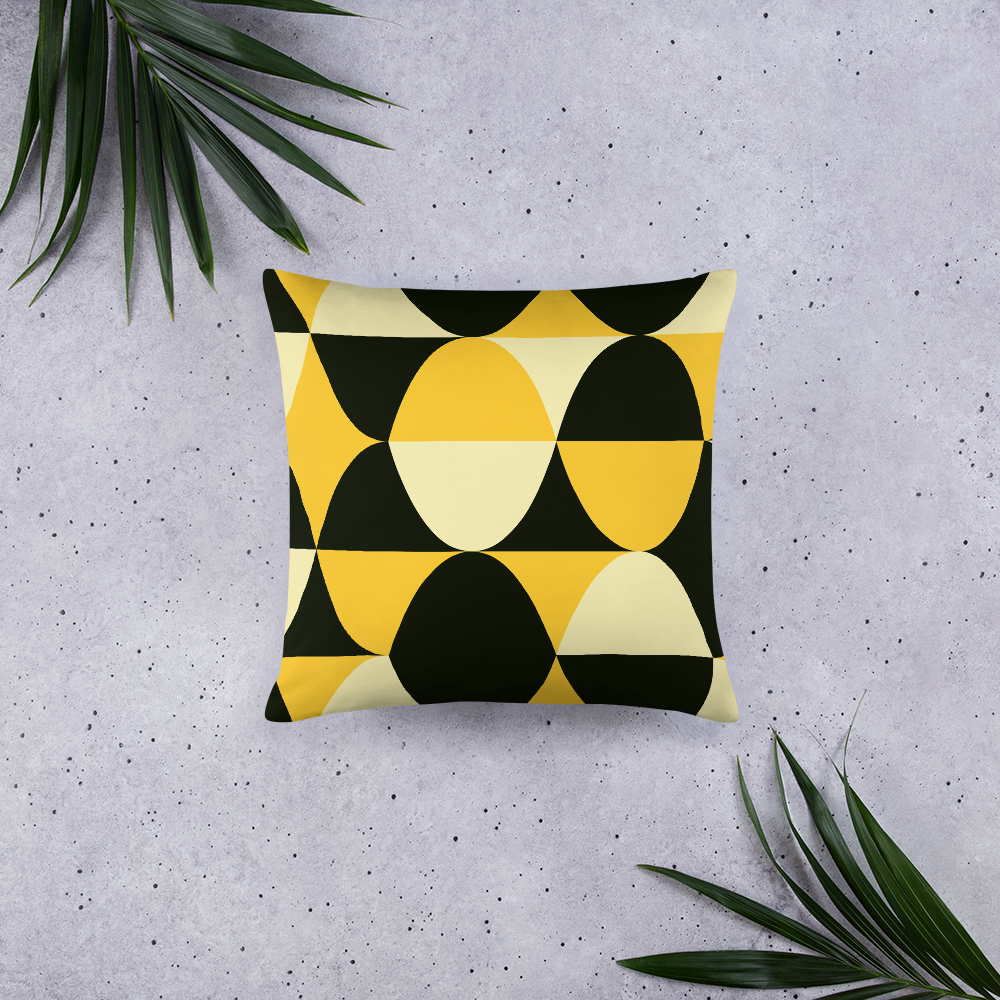 Yellow and Black Eggs | Basic Pillow