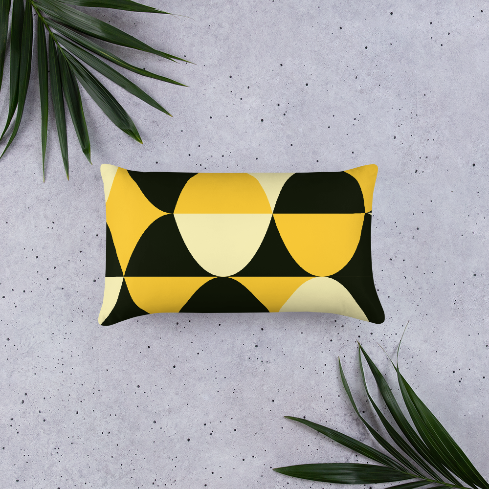 Yellow and Black Eggs | Basic Pillow