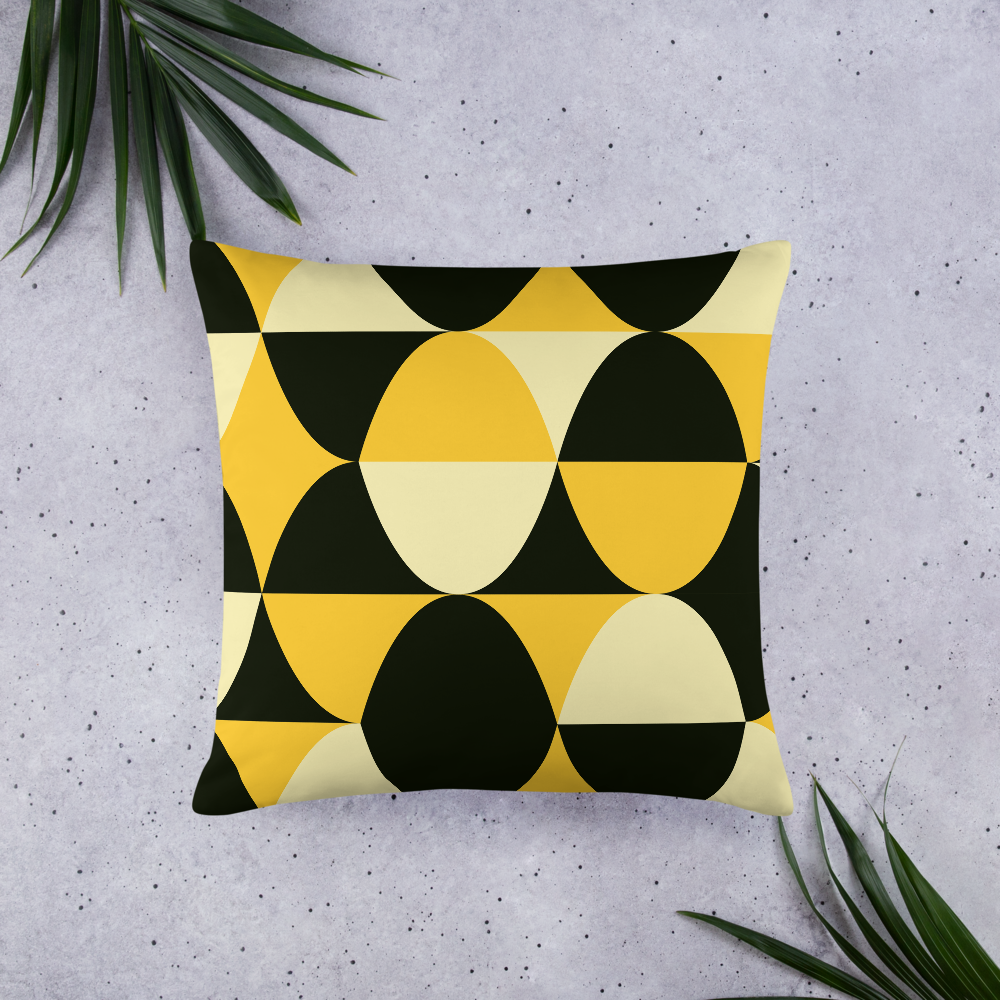 Yellow and Black Eggs | Basic Pillow