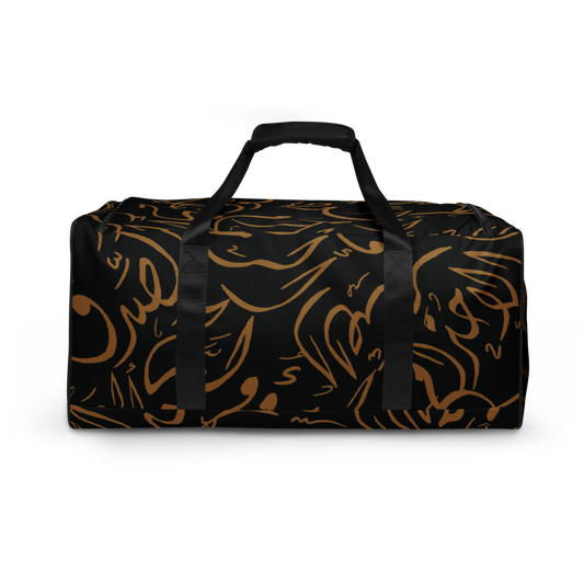 Arabic Calligraphy Golden and Black Text | Duffle Bag
