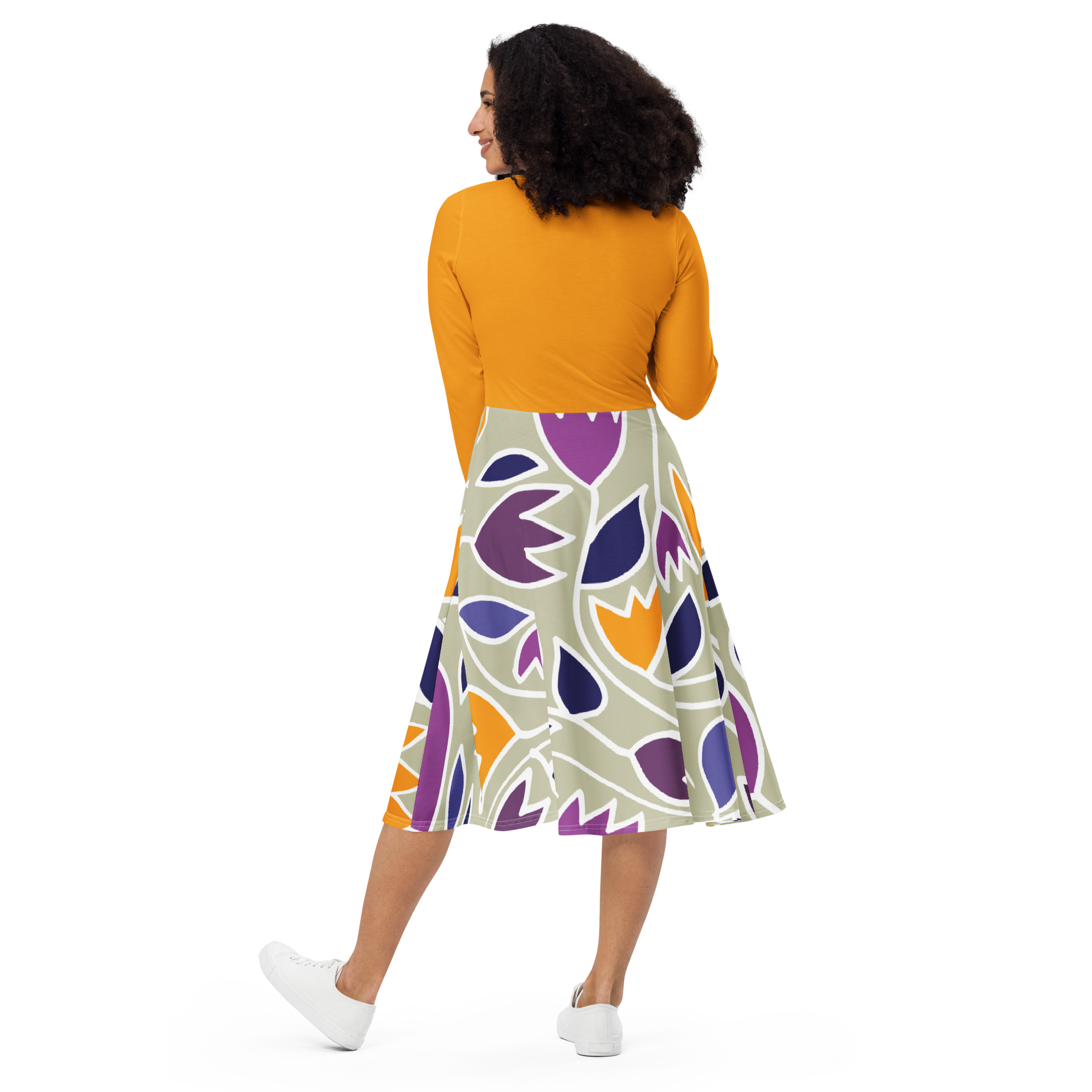 Flower Magic | long sleeve midi dress