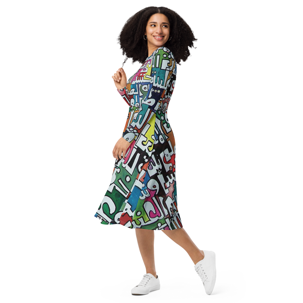 Letters of Identity | Long Sleeve Midi Dress