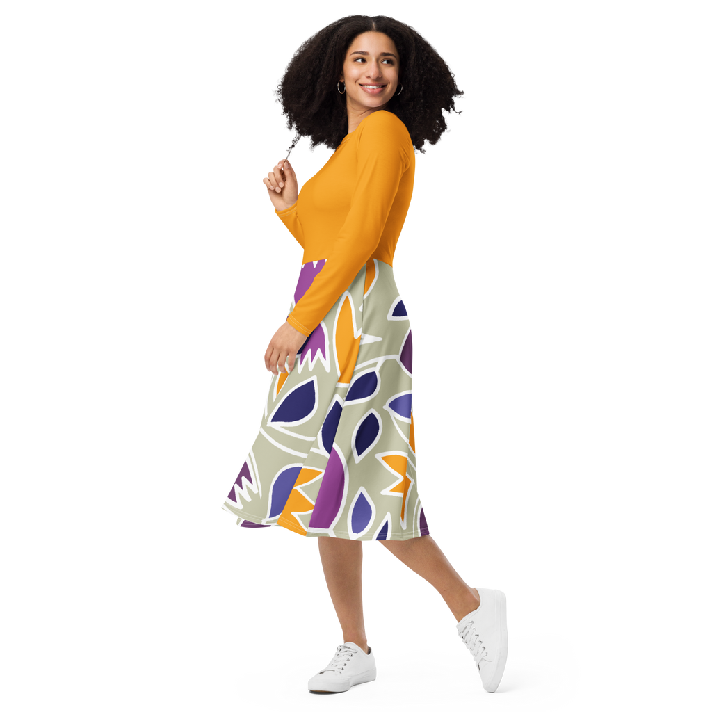 Flower Magic | long sleeve midi dress