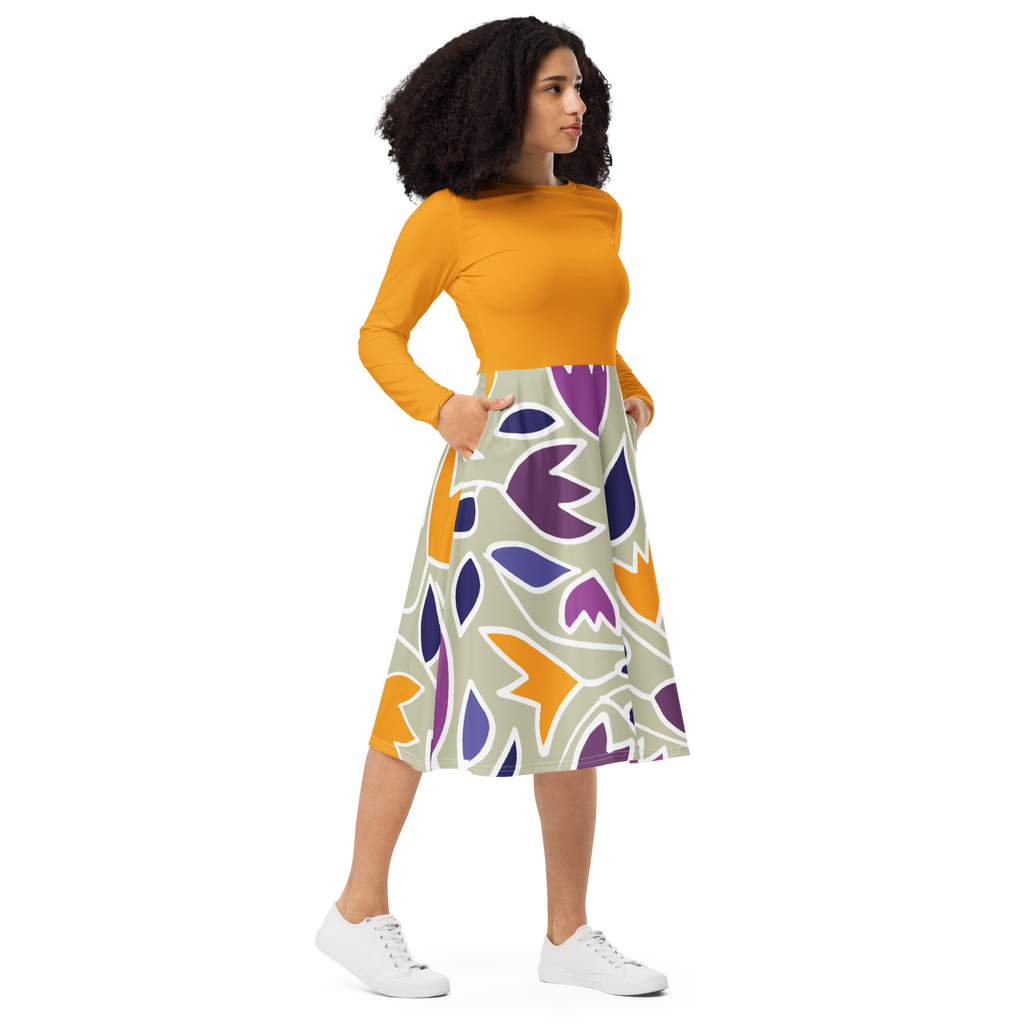 Flower Magic | long sleeve midi dress
