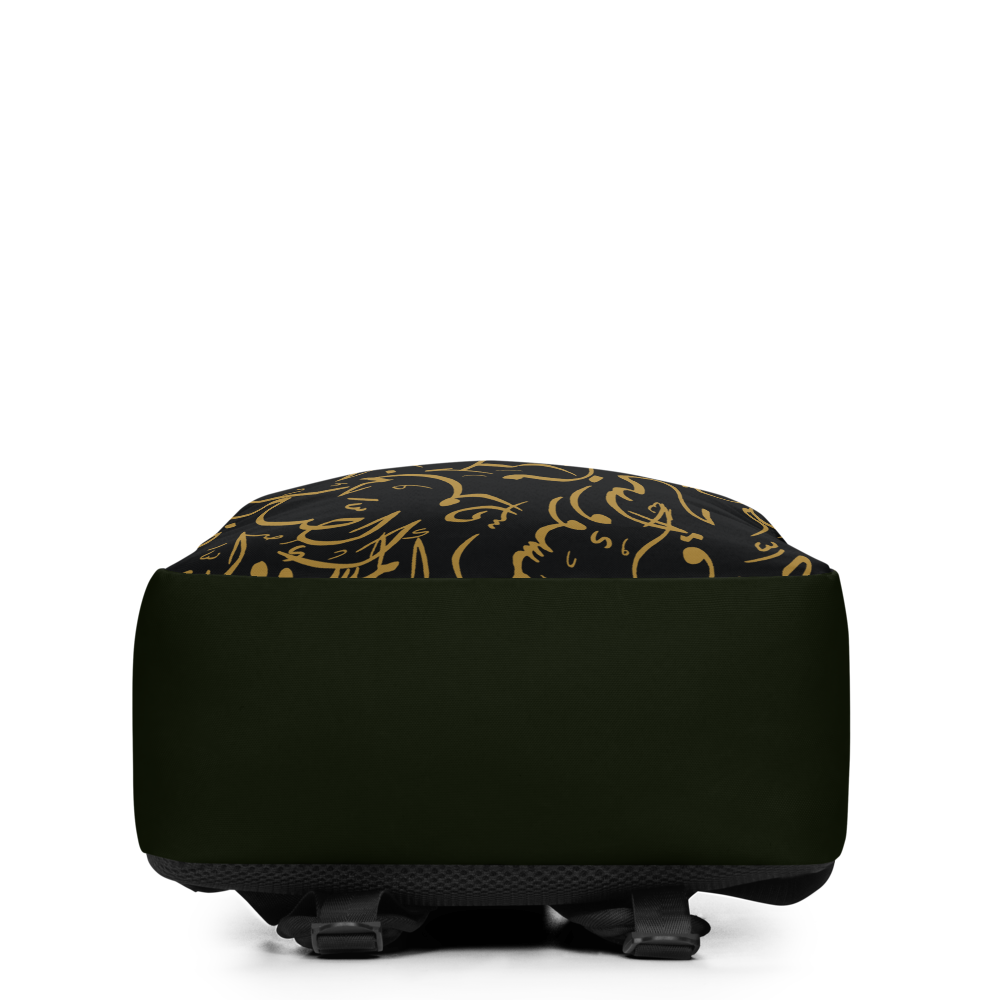 Arabic Calligraphy Golden and Black Text | Minimalist Backpack