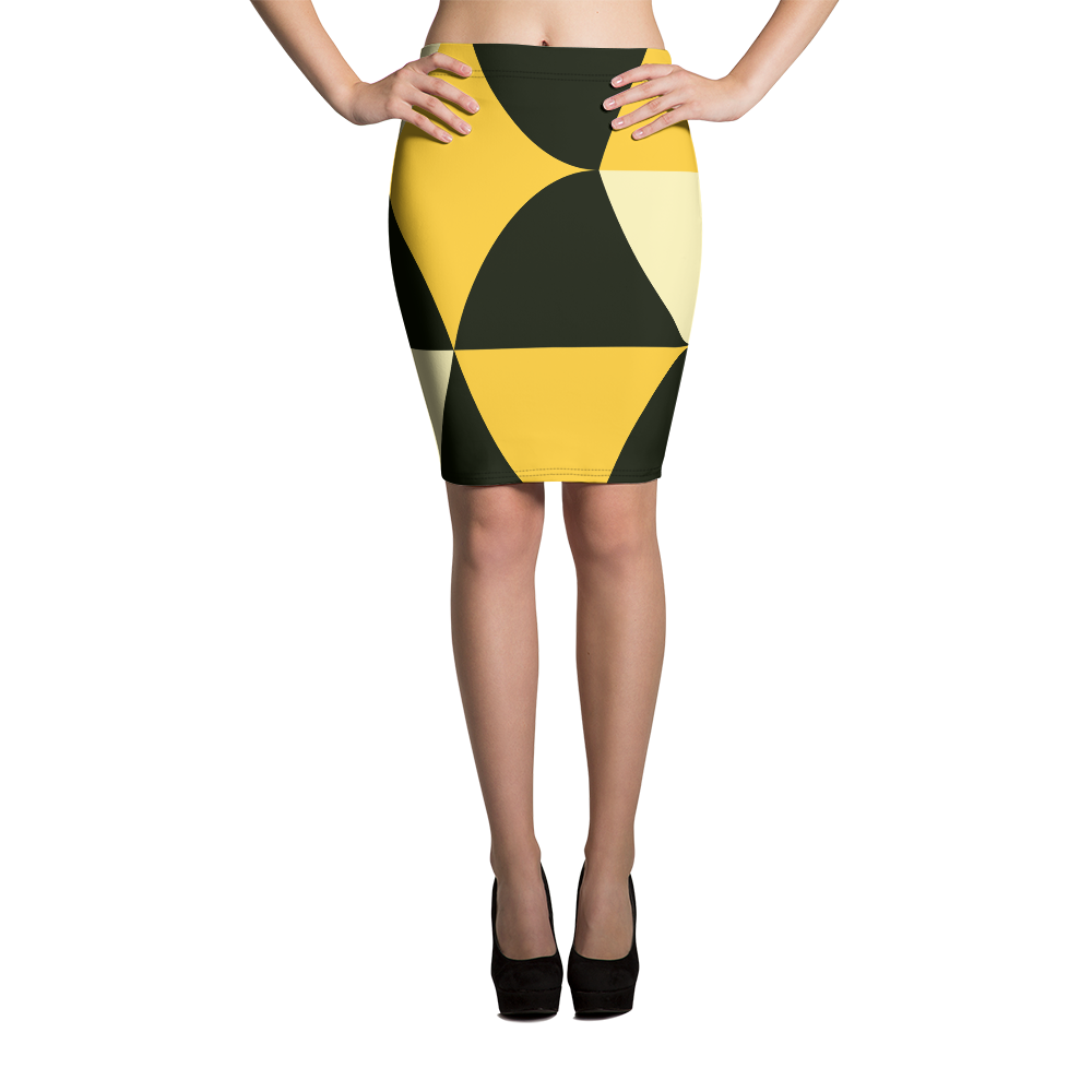 Yellow and Black Eggs | Pencil Skirt