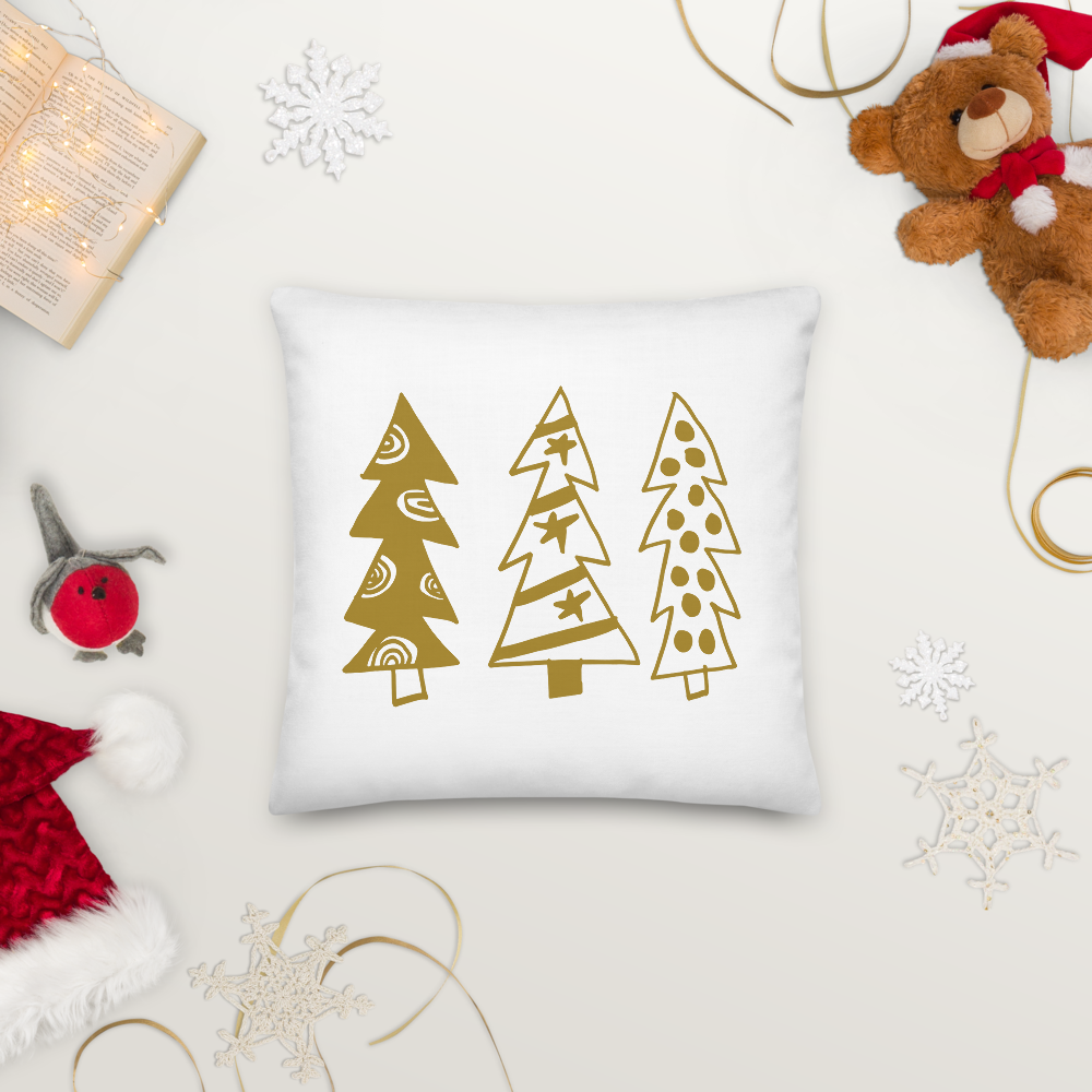 Golden Christmas Trees | Pillow