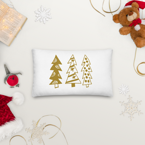 Golden Christmas Trees | Pillow
