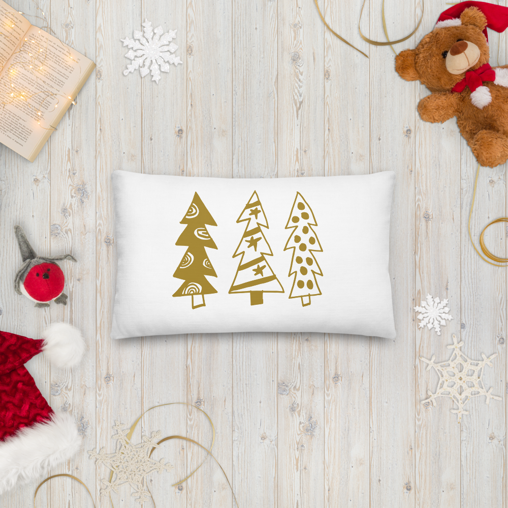 Golden Christmas Trees | Pillow