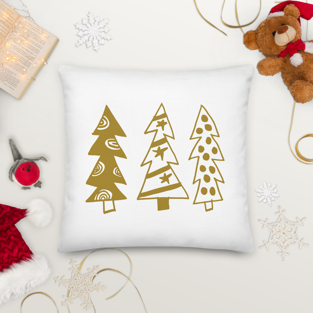Golden Christmas Trees | Pillow