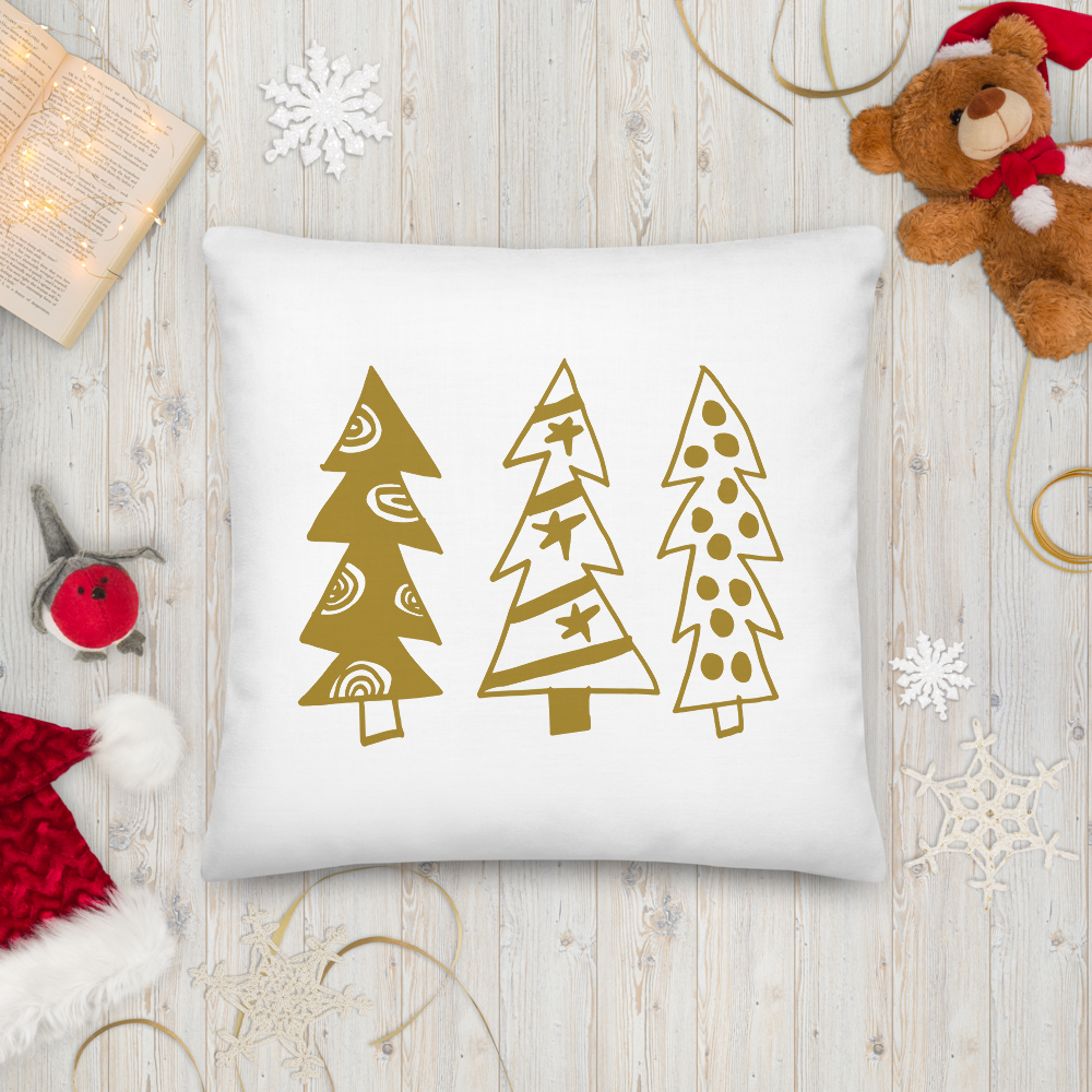 Golden Christmas Trees | Pillow