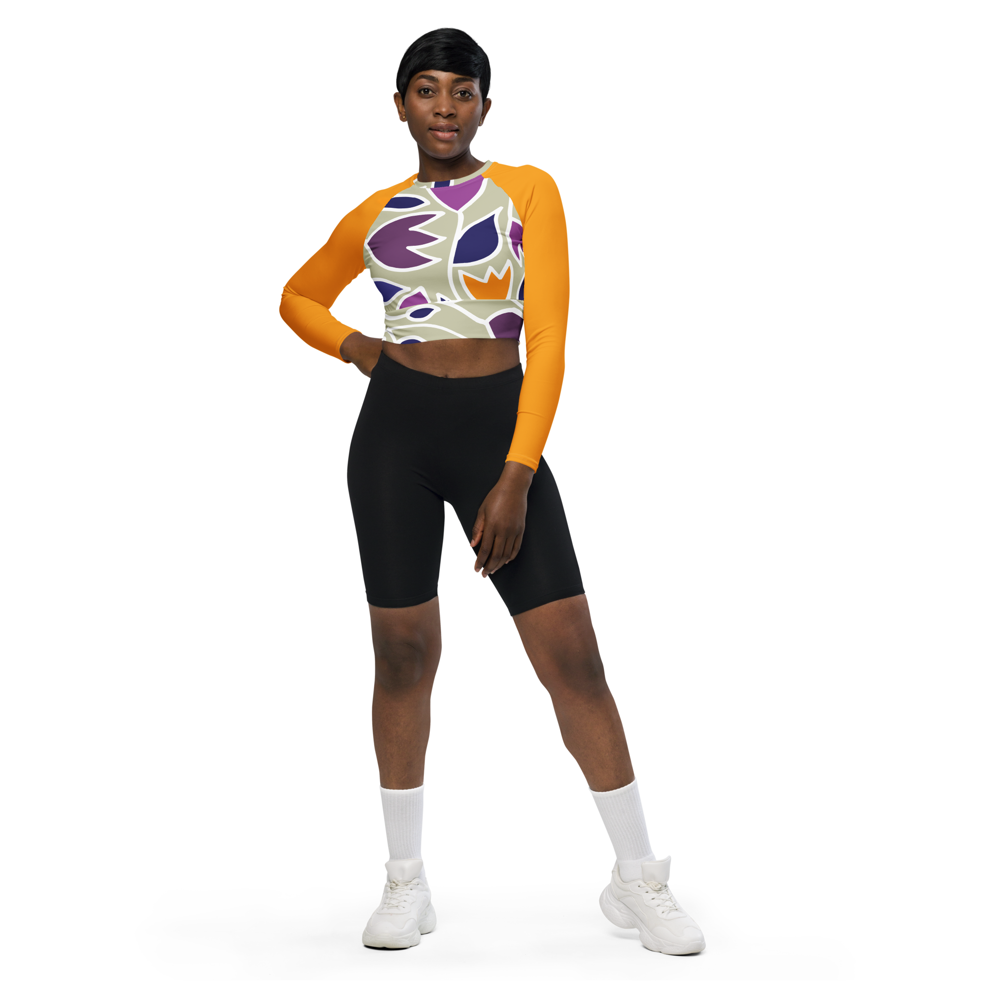 Flower Magic | Recycled long-sleeve crop top