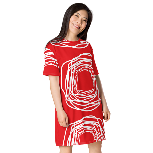 Red Flowers | T-Shirt Dress
