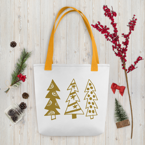 Golden Christmas Trees | Tote Bag