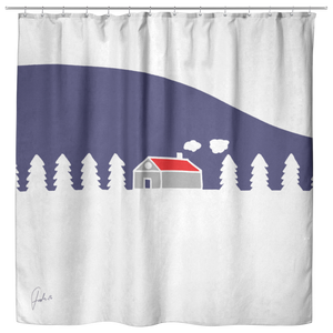 Home In White Forest | Cloth Shower Curtain