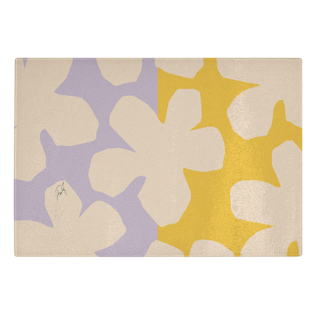 Stylish Flowers | Glass Cutting Board