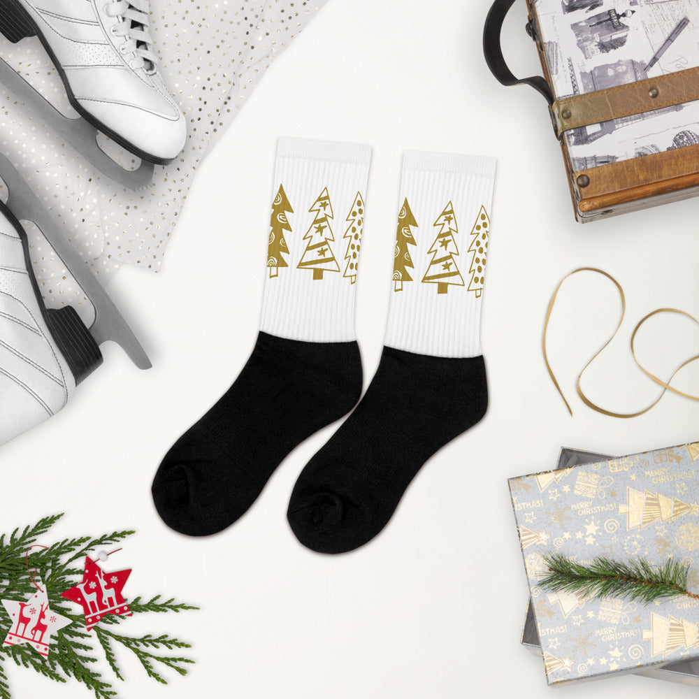 Golden Christmas Trees | Socks