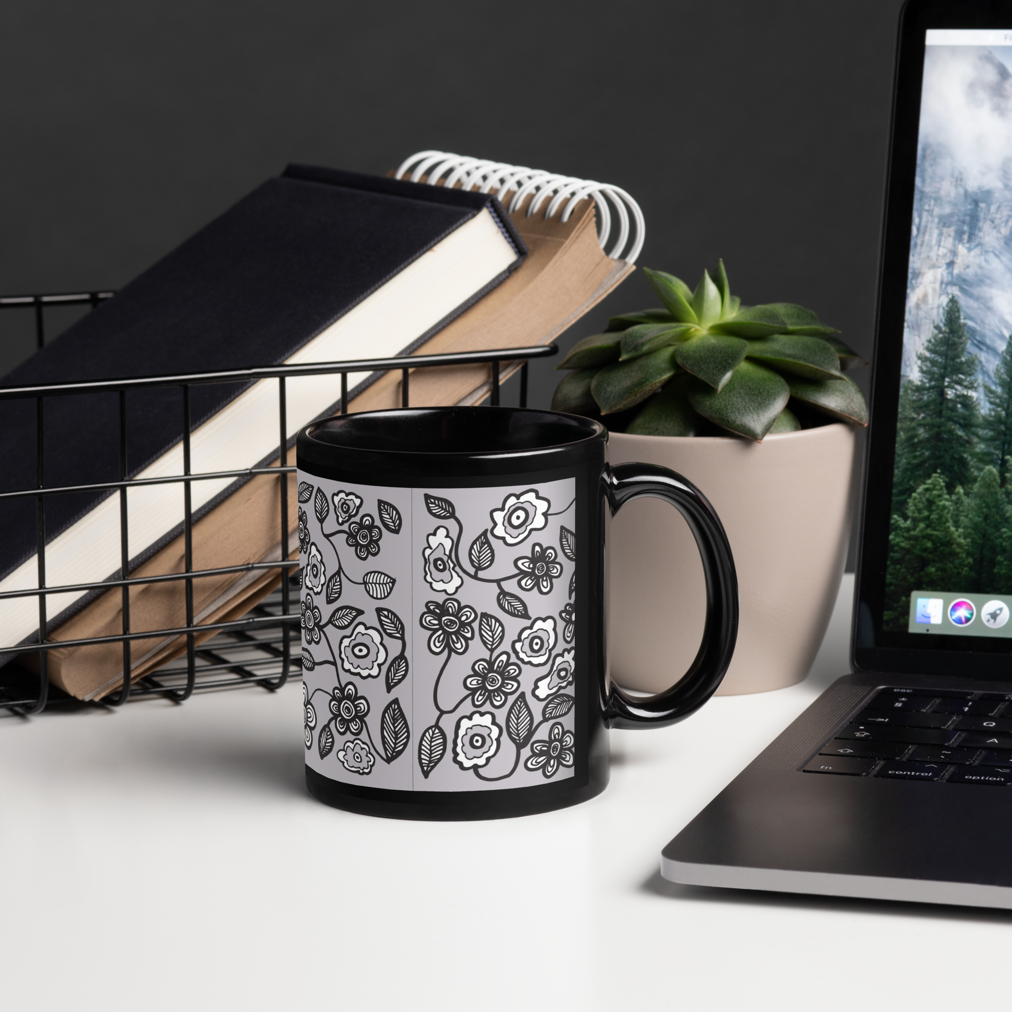Spring Magic | Black Glossy Mug
