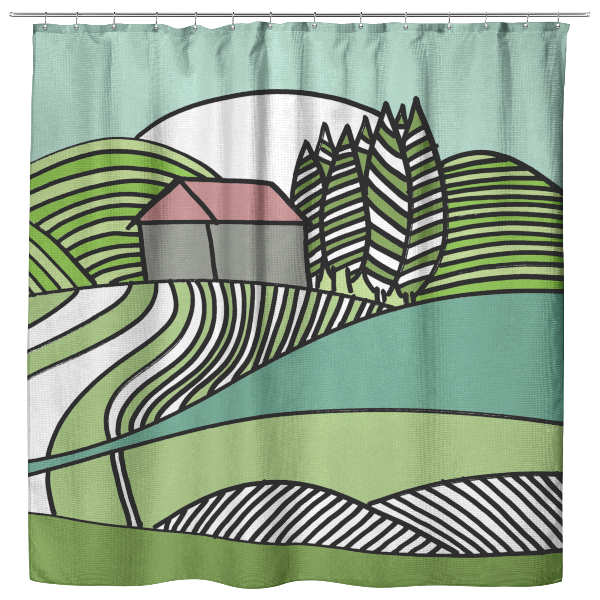 Happy Summer | Cloth Shower Curtain